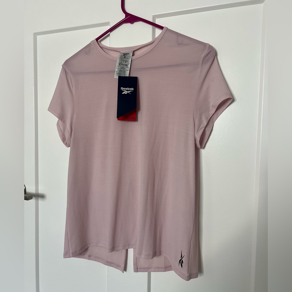 Reebok pink sheer active tee NWT size small